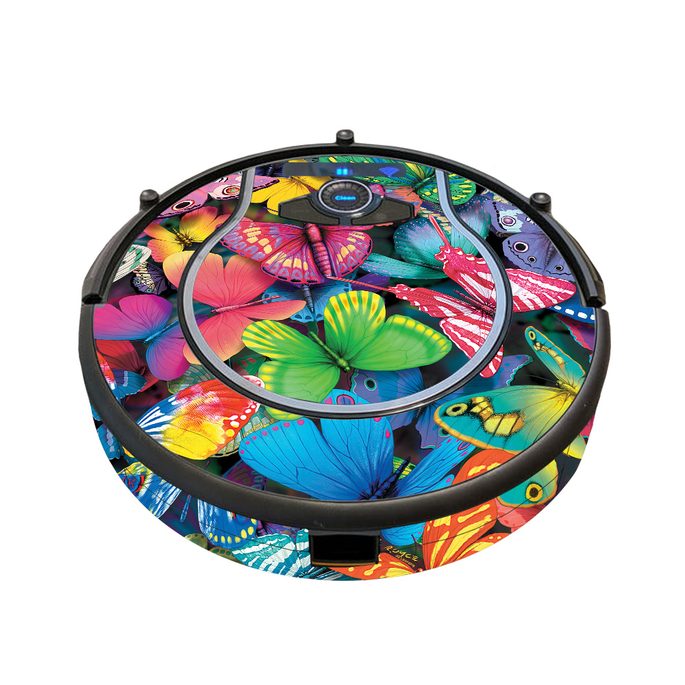 SHIO750MINButterfly Party Skin for Shark Ion Robot 750 Vacuum Minimal Coverage  Butterfly Party