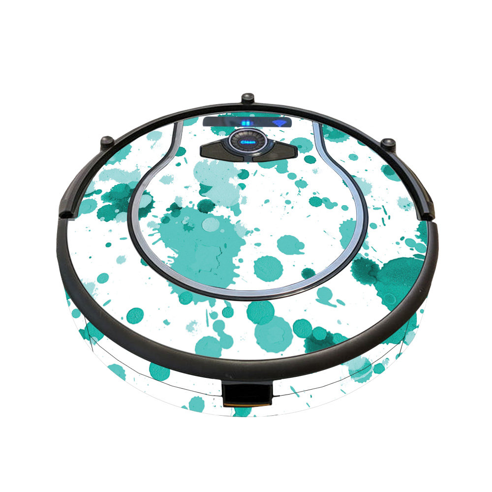 SHIO750MINTeal Splatter Skin for Shark Ion Robot 750 Vacuum Minimal Coverage  Teal Splatter