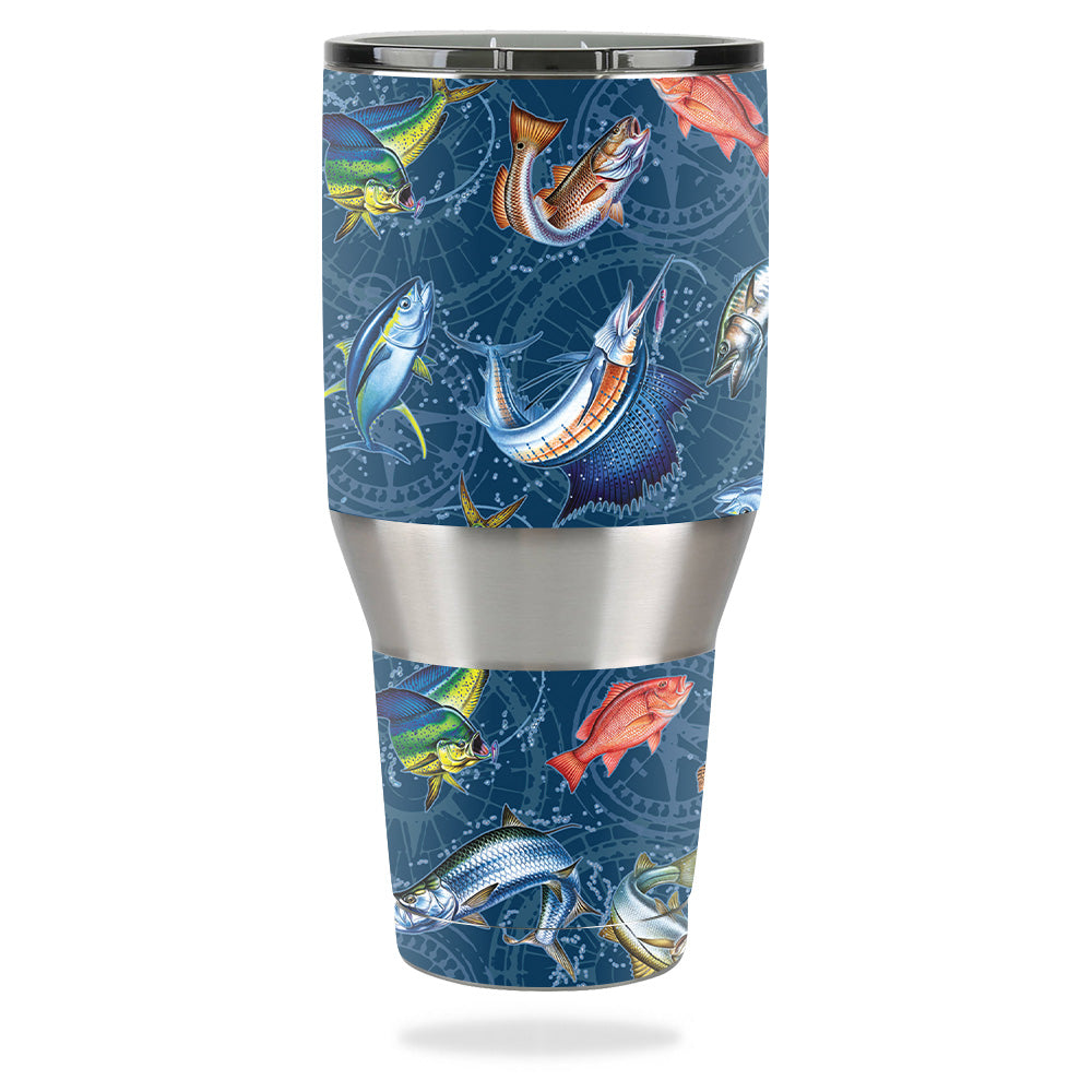 Picture of MightySkins OZTUM40-Saltwater Compass Skin for Ozark Trail 40 oz Tumbler Saltwater Compass