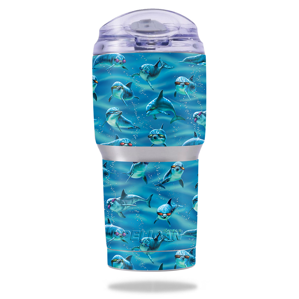 Picture of MightySkins PELTUM22-Dolphin Gang Skin Compatible with Pelican Tumbler 22 oz - Dolphin Gang