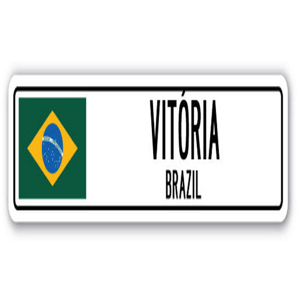 SSC-Vitoria Br Vitoria, Brazil Street Sign - Brazilian Flag City Country Road Wall Gift -  SignMission