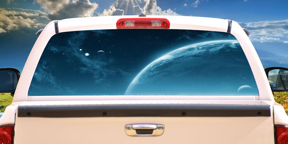 Picture of SignMission P-22-Outer Space Outer Space Rear Window Graphic Suv View Thru Vinyl Back Truck Decal