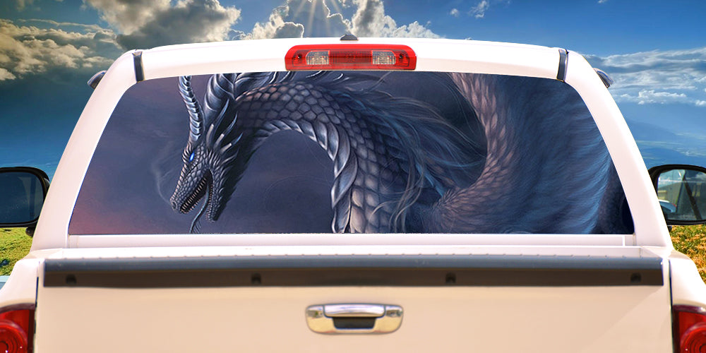 Picture of SignMission P-16-Dragon Dragon Rear Window Graphic Tint Film See View Thru Vinyl Decal