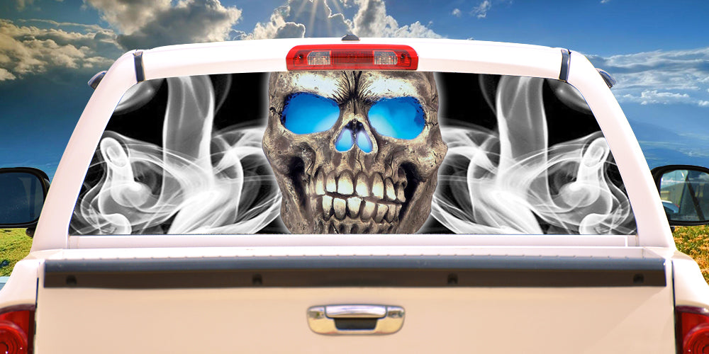 Picture of SignMission P-22-Crazy Skull Crazy Skull Rear Window Graphic Suv View Thru Vinyl Back Truck Decal