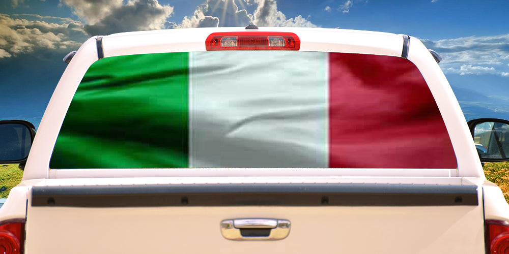 Picture of SignMission P-22-Italian Flag Italian Flag Rear Window Graphic Italy Truck Decal View Thru Vinyl