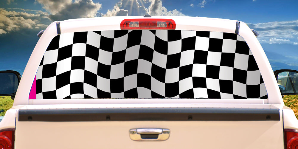 Picture of SignMission P-22-Checkered Flag Checkered Flag Rear Window Graphic Full Size Pickup Truck Film