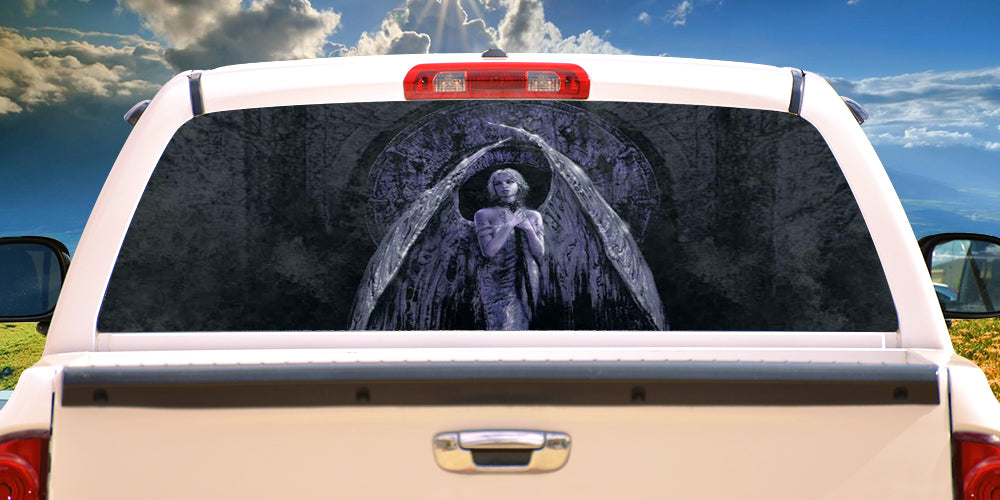 Picture of SignMission P-22-Gothic Angel Gothic Angel Rear Window Graphic Suv View Thru Vinyl Back Truck Decal