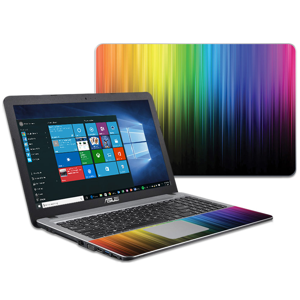 ASVIVO15-Rainbow Streaks Skin Compatible with Asus VivoBook X540SA X540LA 15.6 in. Wrap Cover Sticker - Rainbow Streaks -  MightySkins