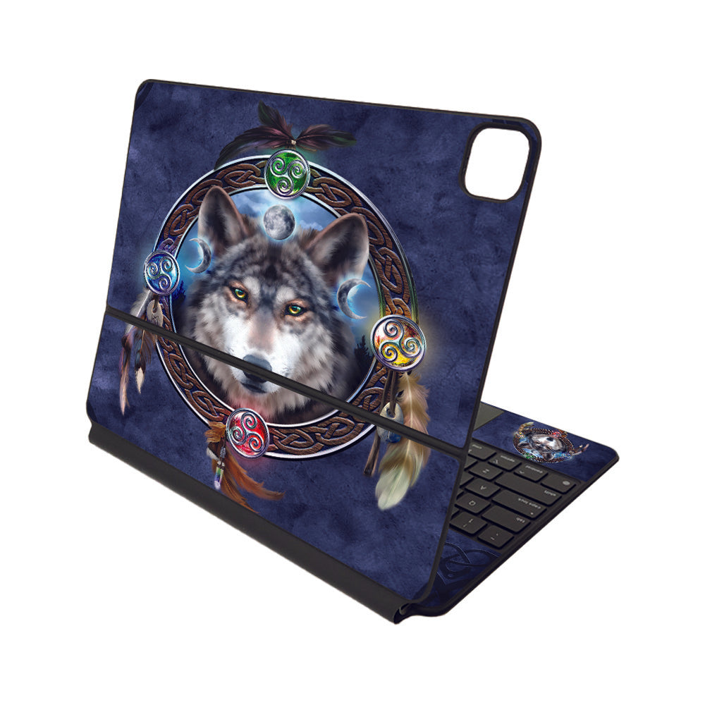 APIPSK1221-Wolf Dreamcatcher Skin Compatible with Apple Magic Keyboard for iPad Pro 12.9 in. 5th Generation - Wolf Dreamcatcher -  MightySkins