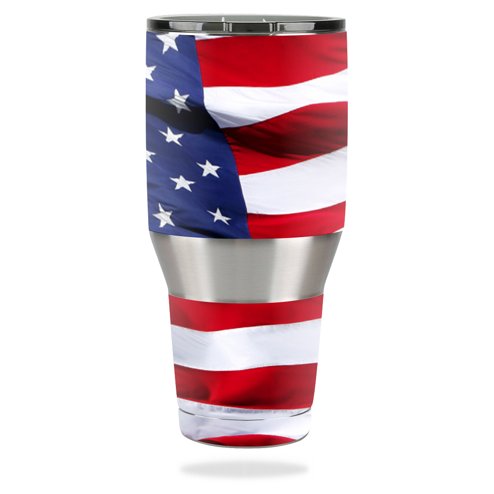 Picture of MightySkins OZTUM40-American Flag Skin Compatible with Ozark Trail 40 oz Tumbler Wrap Cover Sticker - American Flag