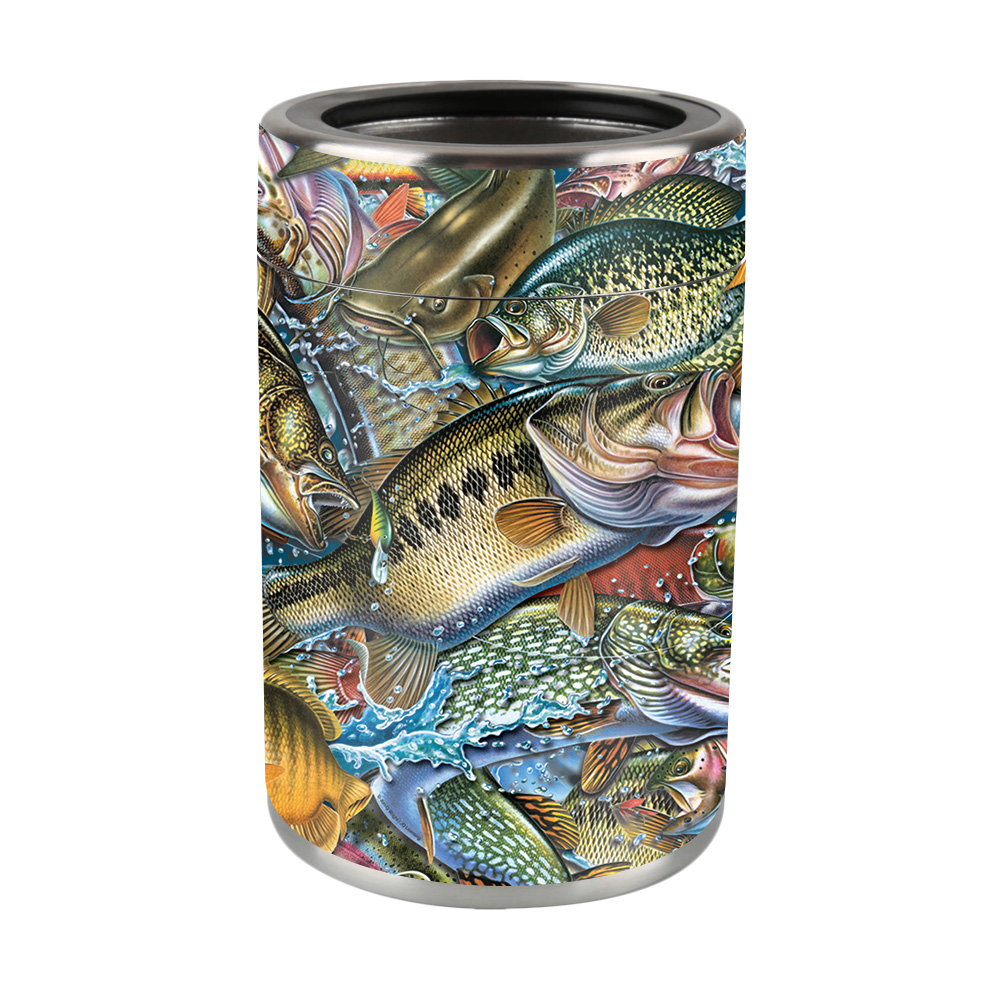 Picture of MightySkins OZCAN-Action Fish Puzzle Skin Compatible with Ozark Trail Can - Action Fish Puzzle
