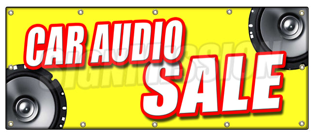 B-120 Car Audio Sale 48 x 120 in. Car Audio Sale Banner Sign - Mps Speakers Stereo Installation Repair Amps -  SignMission