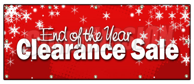 48 x 120 in. End of the Year Clearance Sale Banner Sign - Blow Out 50 Percent Off -  Amistad, AM3946955