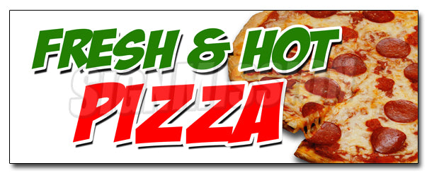 12 in. Fresh & Hot Pizza Decal Sticker - By the Slice Whole Pie Pepperoni Sausage -  Amistad, AM3934629