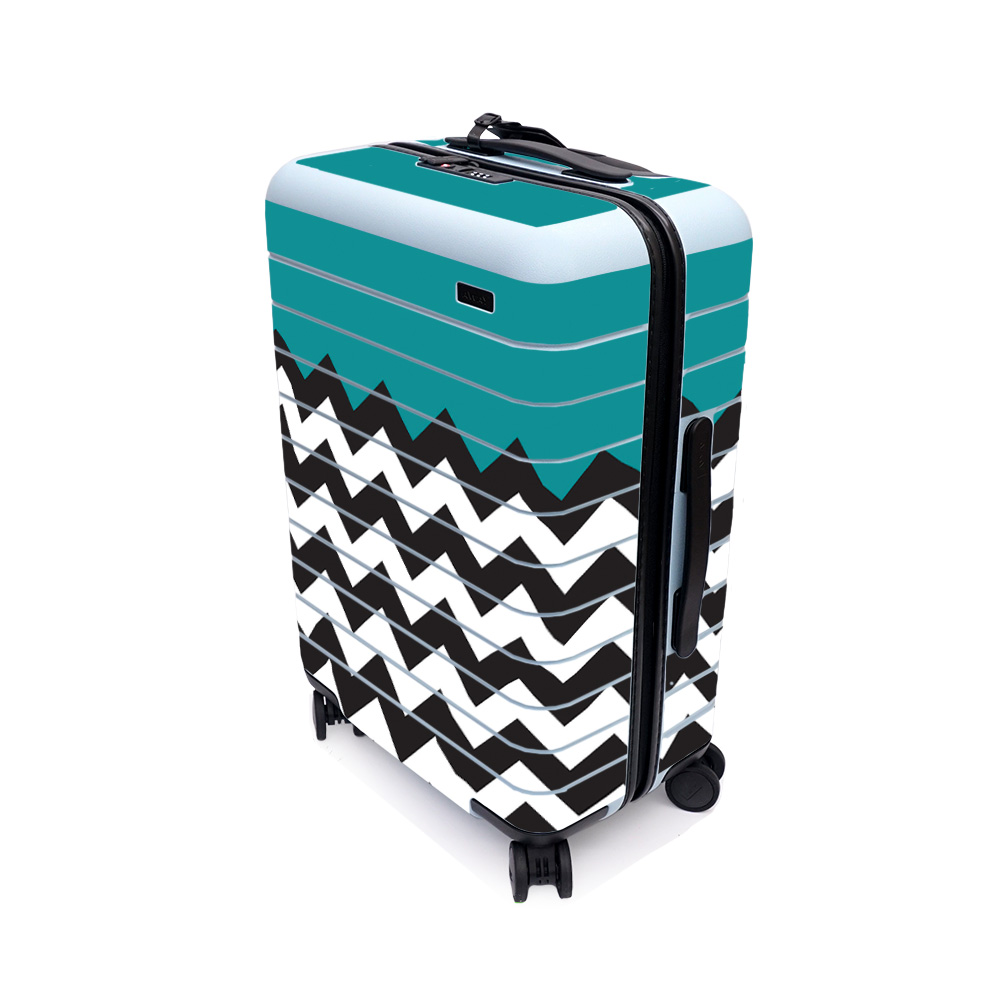 Picture of MightySkins AWBICAON-Teal Chevron Skin for Away the Bigger Carry-On Suitcase - Teal Chevron