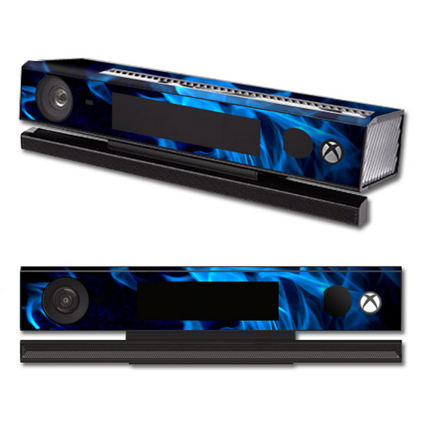 MIXBONKIN-Blue Flames Skin Compatible with Microsoft Xbox One Kinect Wrap Sticker - Blue Flames -  MightySkins