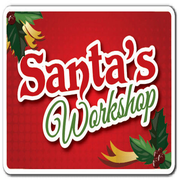 8 in. Santas Workshop Aluminum Sign - Santa Christmas Season Presents Holiday -  Amistad, AM3924227