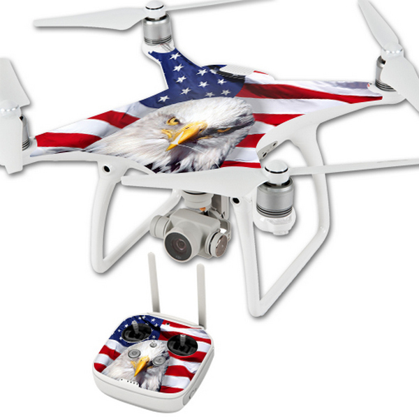 DJPHAN4-America Strong Skin Compatible with DJI Phantom 4 Quadcopter Drone Wrap Cover Sticker - America Strong -  MightySkins
