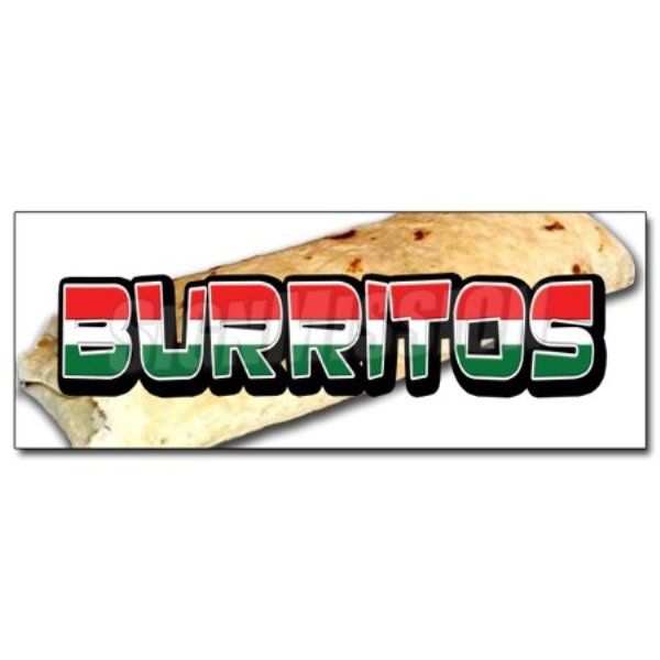 12 in. Burritos 1 Decal Sticker - Burrito Taco Tacos Beef Meat Chicken Pork Mexican Food Cheese Spanish Latin Tortilla Chalupa -  Amistad, AM3949087