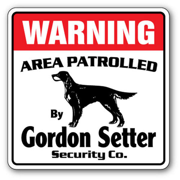 Gordon Setter Security Sign - Area Patrolled Pet Dog Guard Warning Funny Gag Gift -  Amistad, AM3936411