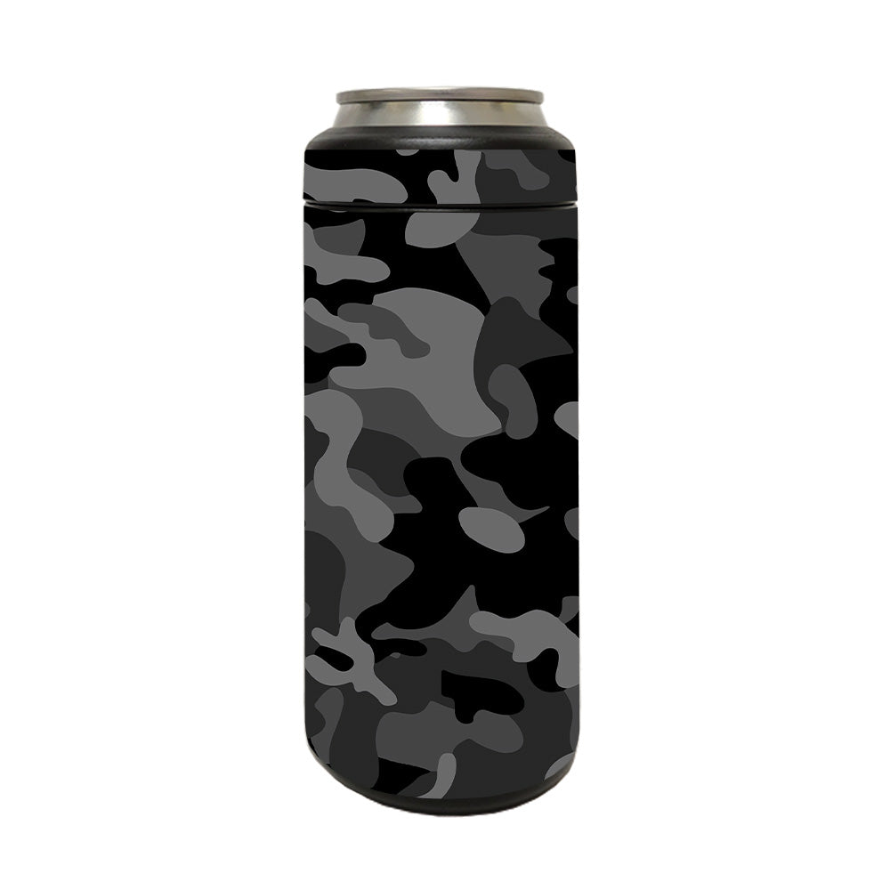 Picture of MightySkins YERM12COLSL-Black Camo Skin Compatible with YETI Rambler 12 oz Colster Slim Can - Black Camo
