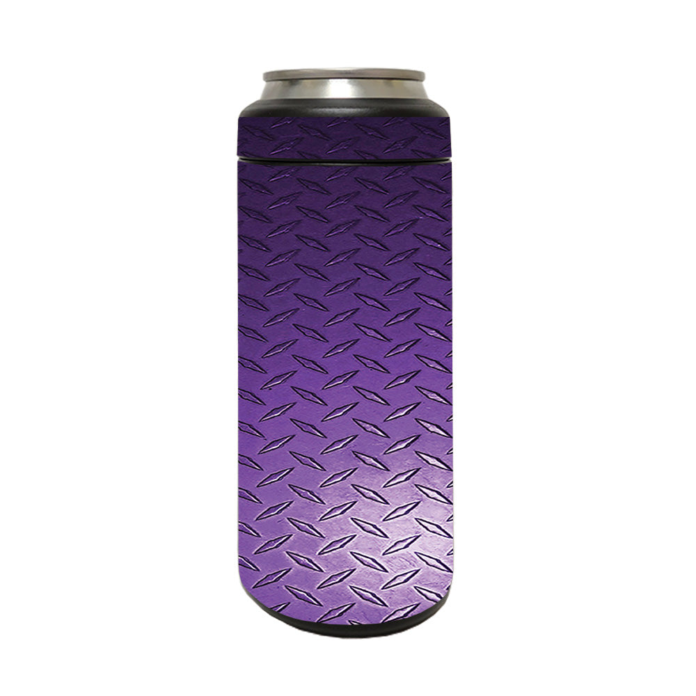 Picture of MightySkins YERM12COLSL-Purple Diamond Plate Skin Compatible with YETI Rambler 12 oz Colster Slim Can - Purple Diamond Plate