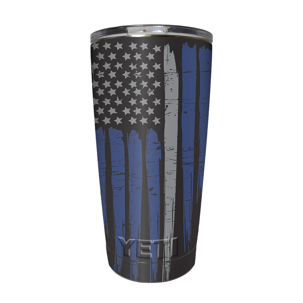Picture of MightySkins YERAM20-Thin White Line Skin Compatible with Yeti 20 oz Tumbler - Thin White Line