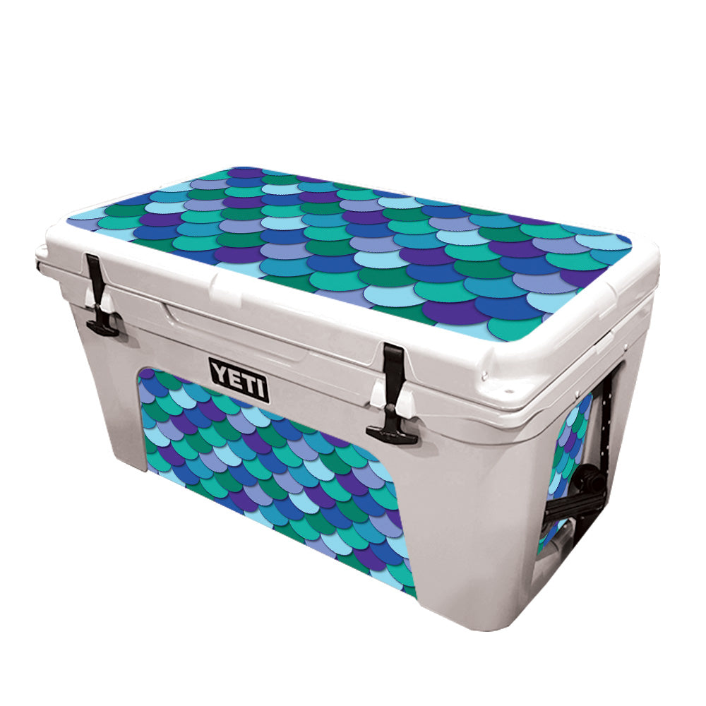 Picture of MightySkins YETUND65-Blue Scales Skin for YETI 65 qt. Cooler - Blue Scales