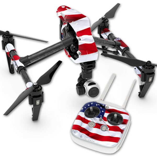 DJINSP1-American Flag Skin Compatible with DJI Inspire 1 Quadcopter Drone Wrap Cover Sticker - American Flag -  MightySkins