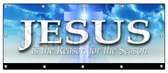 48 x 120 in. Jesus Is the Reason for the Season Banner Sign - Holidays Christmas -  Amistad, AM3924742