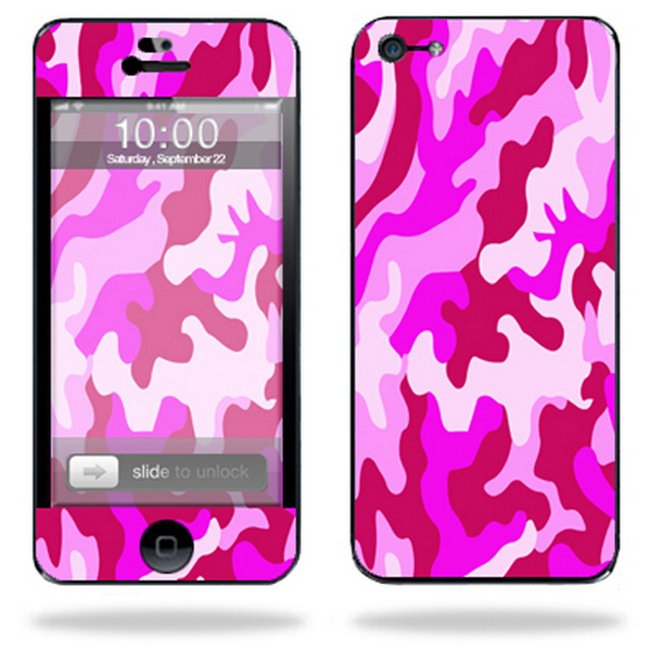 IPHONE5-Pink Camo Skin Compatible with Apple iPhone 5-5s-SE 16GB 32GB 64GB Cell Phone Wrap Sticker - Pink Camo -  MightySkins