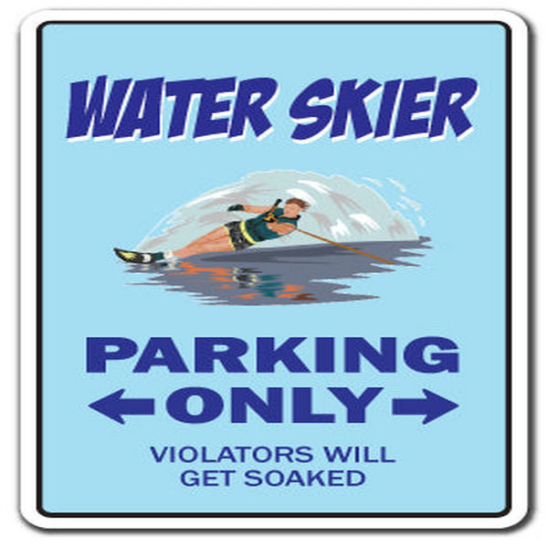 9 in. Water Skier Decal - Parking Skiing Waterskier Boat Wave Runner Skis Boater -  SignMission, D-6-Z-Waterskier