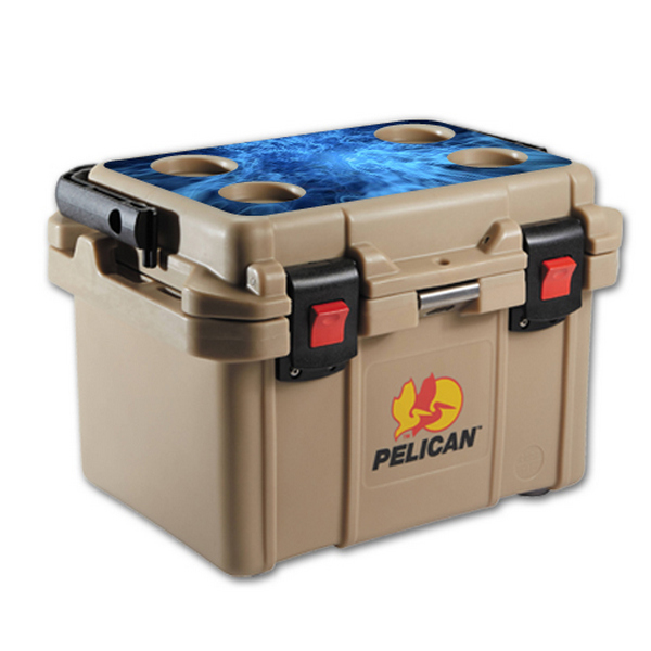 Picture of MightySkins PEL20QTLID-Blue Mystic Flames Skin Compatible with Pelican 20 qt. Cooler Lid Wrap Cover Sticker - Blue Mystic Flames
