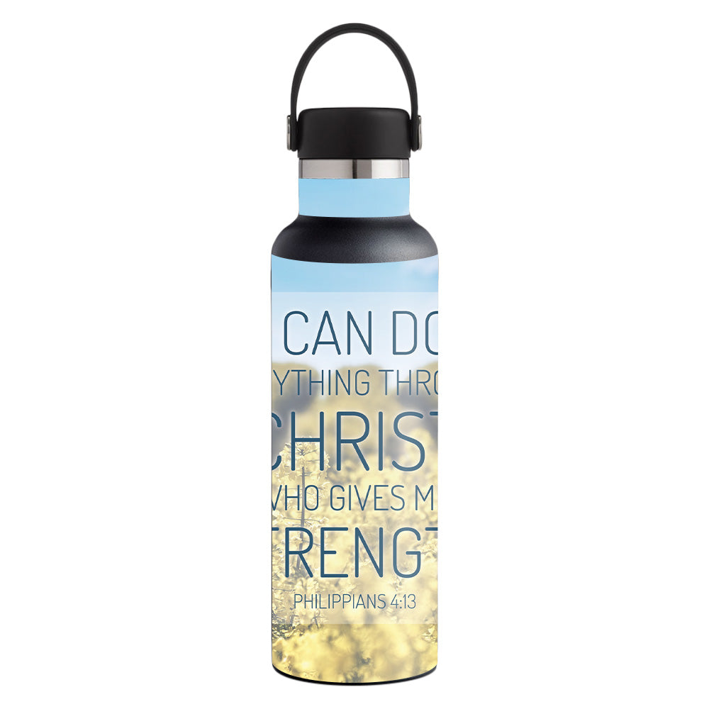 Picture of MightySkins HFST21-Through Christ Skin for Hydro Flask 21 oz Standard Mouth - Through Christ