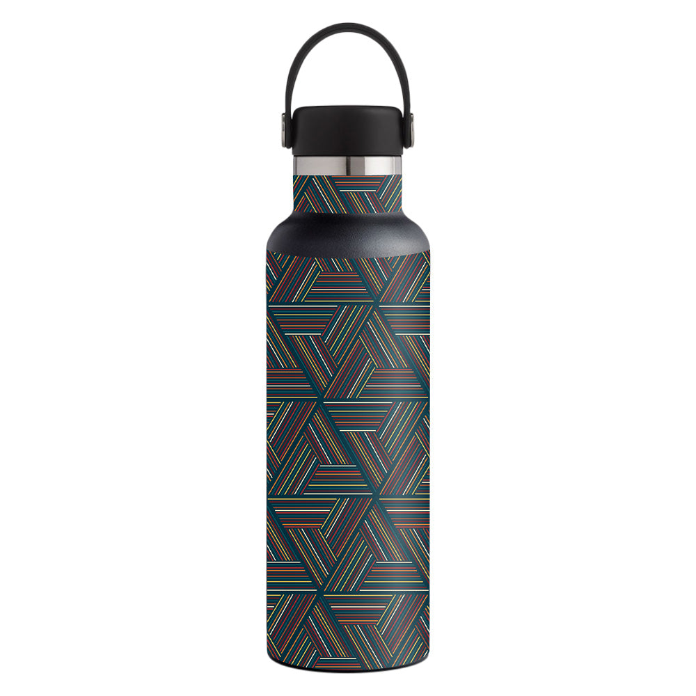 Picture of MightySkins HFST21-Triangle Stripes Skin for Hydro Flask 21 oz Standard Mouth - Triangle Stripes