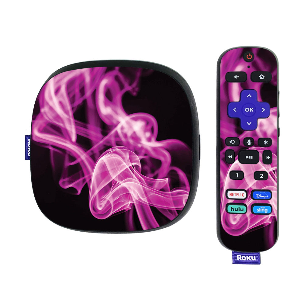 ROUL4K20-Pink Flames Skin Compatible with Roku Ultra HDR 4K Streaming Media Player 2020 of Skin - Pink Flames -  MightySkins