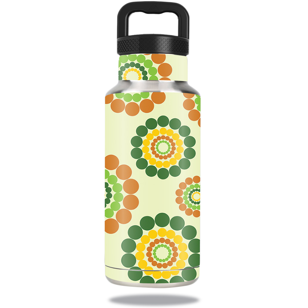 Picture of MightySkins OZBOT36-Hippie Flowers Skin for Ozark Trail Water Bottle 36 oz Hippie Flowers