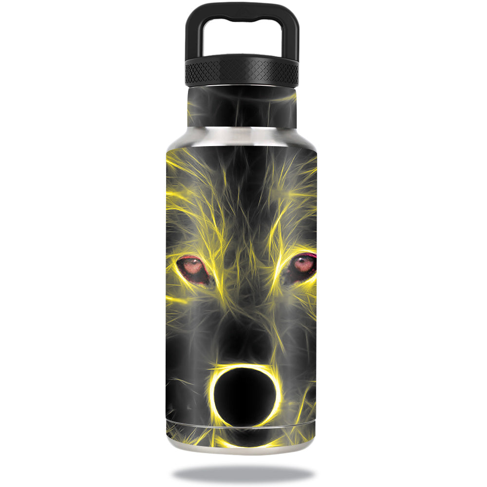 Picture of MightySkins OZBOT36-Neon Wolf Skin Compatible with Ozark Trail Water Bottle 36 oz Wrap Cover Sticker - Neon Wolf
