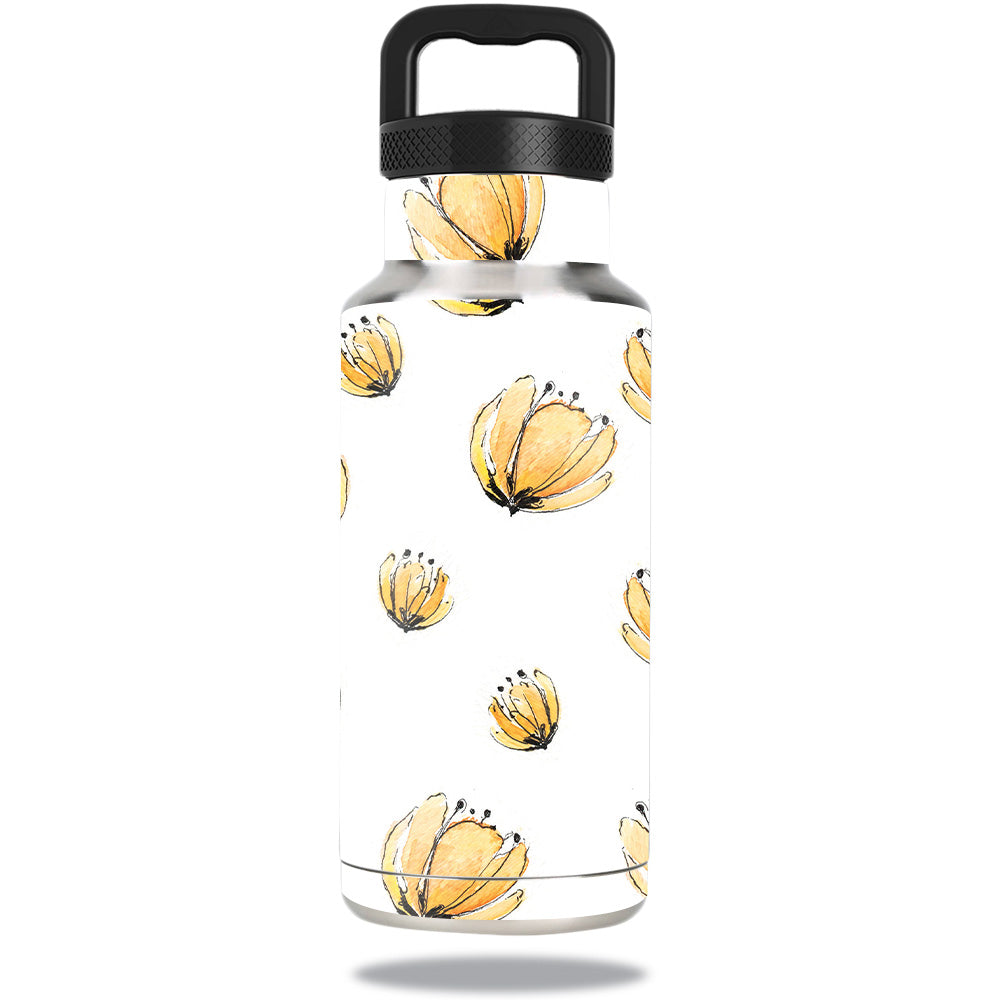 Picture of MightySkins OZBOT36-Yellow Poppy Skin Compatible with Ozark Trail Water Bottle 36 oz Wrap Cover Sticker - Yellow Poppy