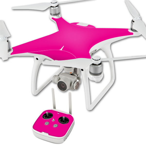 DJPHAN4-Glossy Hot Pink Skin Compatible with DJI Phantom 4 Quadcopter Drone Wrap Cover Sticker - Solid Hot Pink -  MightySkins