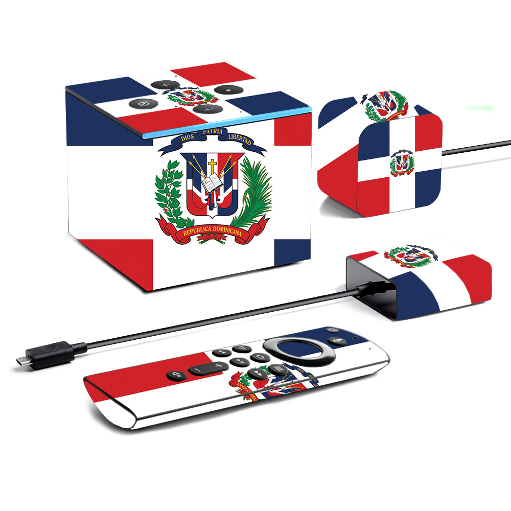 Picture of MightySkins AMFITVCU19-Dominican Flag Skin for Amazon Fire TV Cube 2019 - Dominican Flag