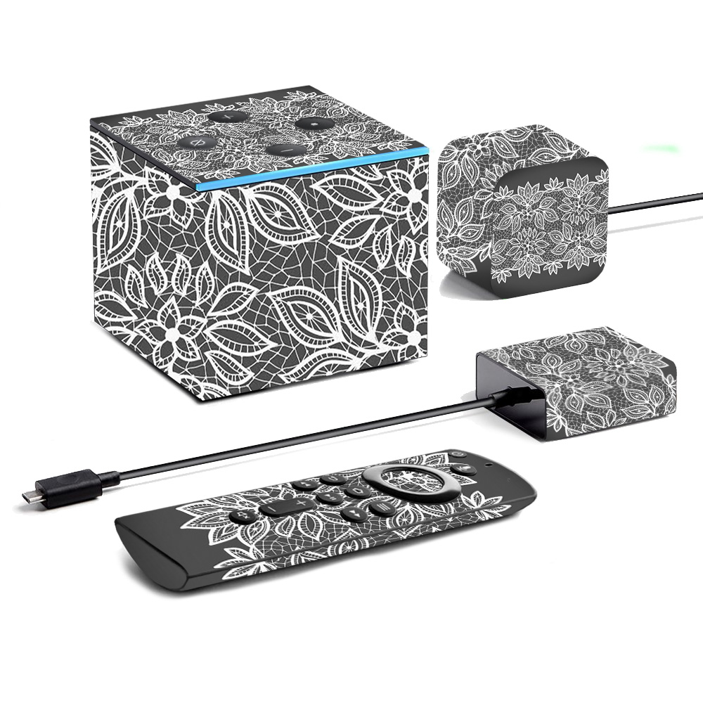 Picture of MightySkins AMFITVCU19-Floral Lace Skin for Amazon Fire TV Cube 2019 - Floral Lace