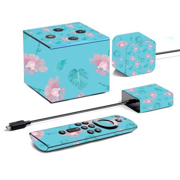 Picture of MightySkins AMFITVCU19-Water Flowers Skin for Amazon Fire TV Cube 2019 - Water Flowers