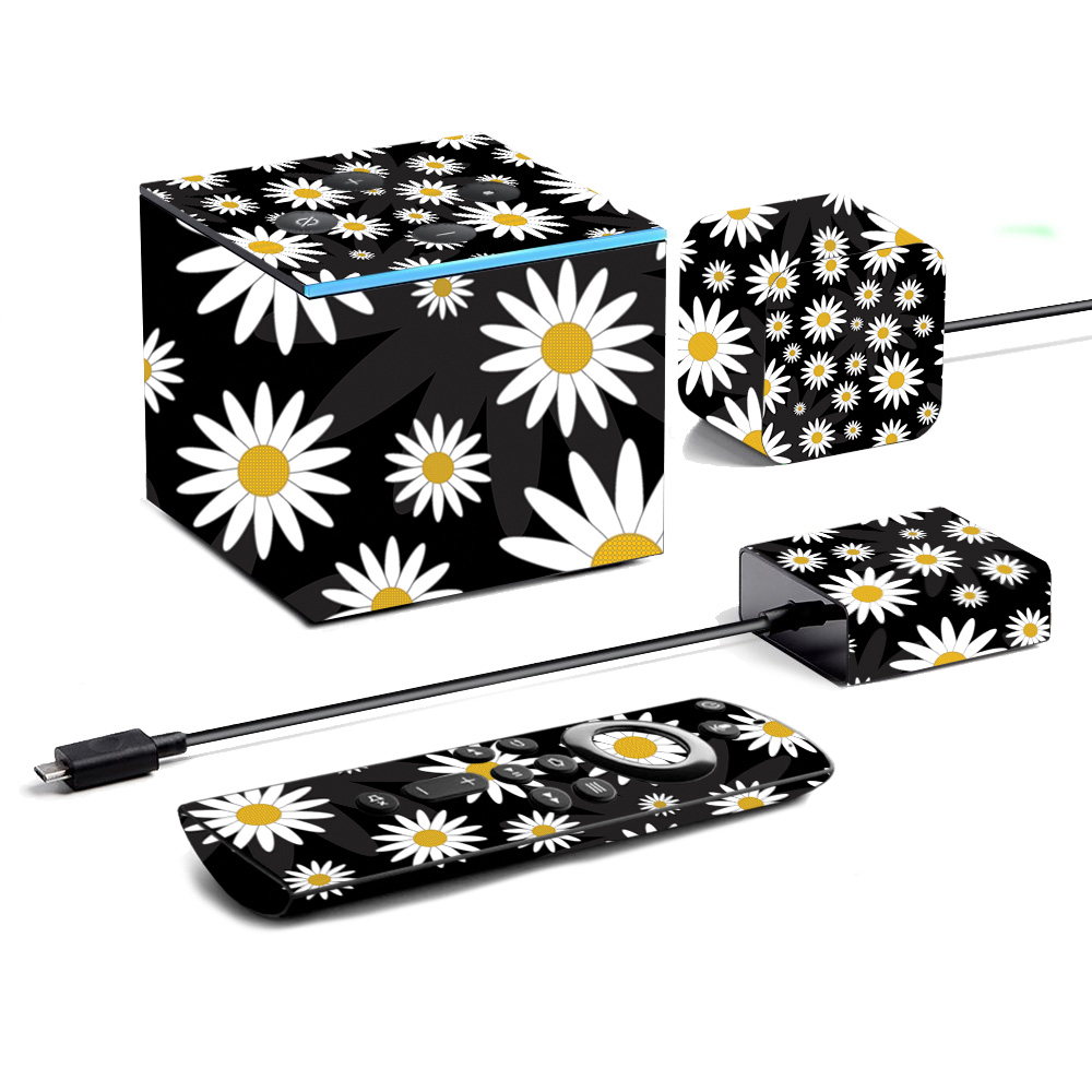 Picture of MightySkins AMFITVCU19-Daisies Skin for Amazon Fire TV Cube 2019 - Daisies