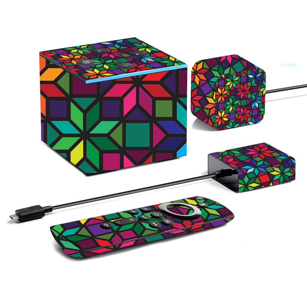 Picture of MightySkins AMFITVCU19-Stained Glass Window Skin for Amazon Fire TV Cube 2019 - Stained Glass Window