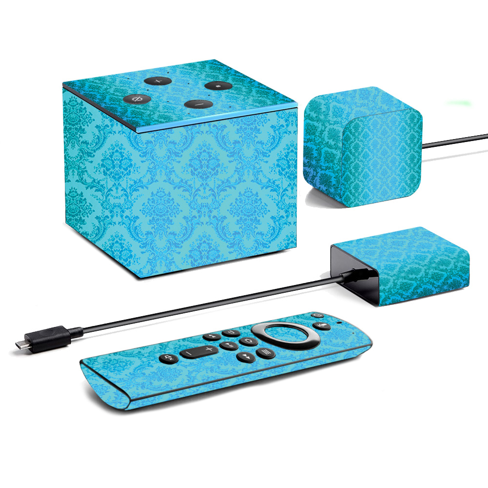 Picture of MightySkins AMFITVCU19-Blue Vintage Skin for Amazon Fire TV Cube 2019 - Blue Vintage