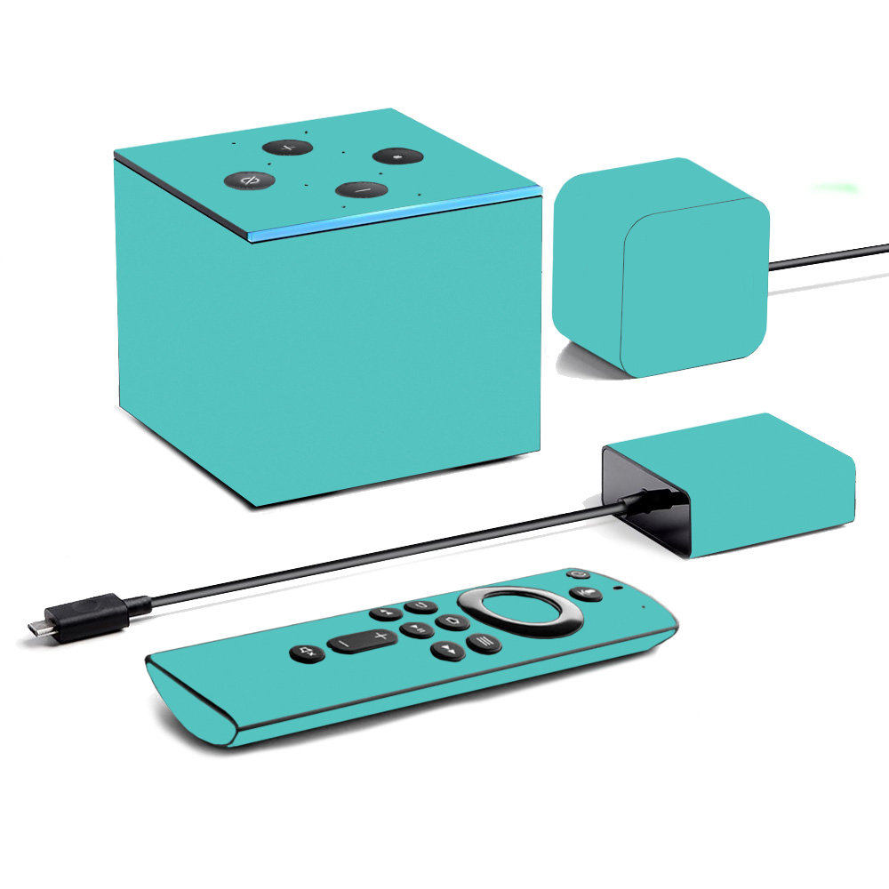 Picture of MightySkins AMFITVCU19-Solid Turquoise Skin for Amazon Fire TV Cube 2019 - Solid Turquoise