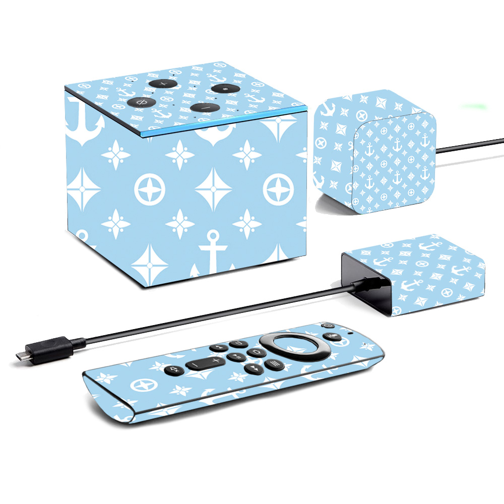 Picture of MightySkins AMFITVCU19-Baby Blue Designer Skin for Amazon Fire TV Cube 2019 - Baby Blue Designer