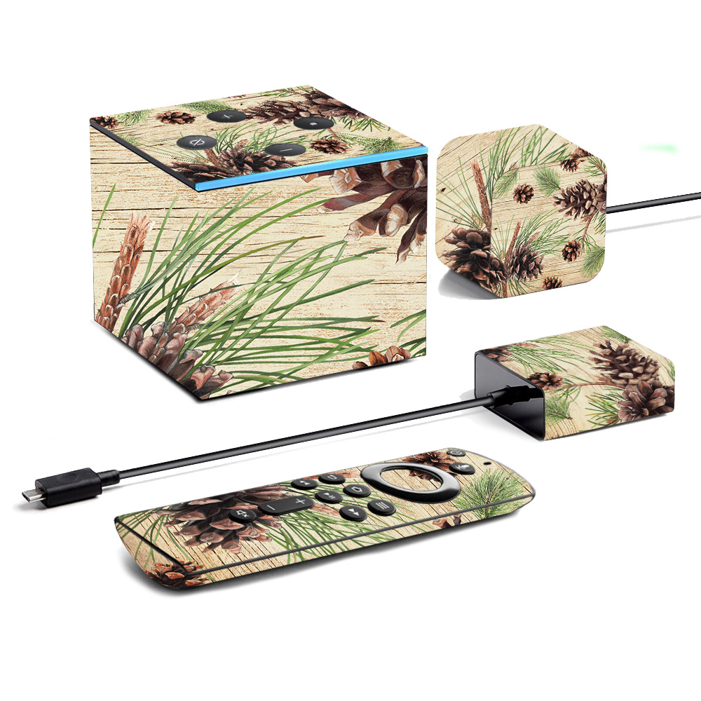 Picture of MightySkins AMFITVCU19-Pine Collage Skin for Amazon Fire TV Cube 2019 - Pine Collage