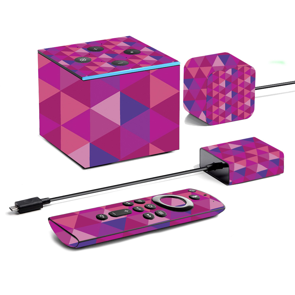 Picture of MightySkins AMFITVCU19-Pink Kaleidoscope Skin for Amazon Fire TV Cube 2019 - Pink Kaleidoscope